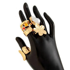 Ingemark Irregular Metal Flower Open Ring - Baroque Imitation Pearl Jewelry Femstylo
