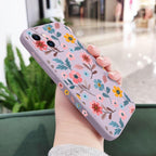 Brilliant Flowers Phone Case For iPhone 14 13 Pro Max Mini Cute Multicolored Flowers Pattern Cover Slim Silicone Shockproof Bumper Back Cover Stevvex