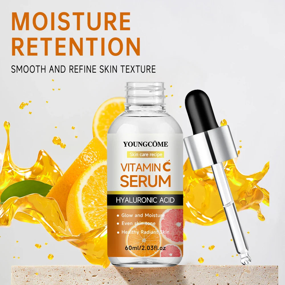 Vitamin C Facial Serum Anti Aging Whitening Brightening Dark Spots Freckle Remove Hyaluronic Acid Vitamin E 40ML /60ML 2025 Lootquake LLC
