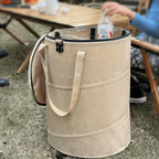 Outdoor Portable Foldable Trash Can with Lid Camping Picnic Garbage Bin Waste Storage Basket Yard Garden Garbage Bag Leaf Bag