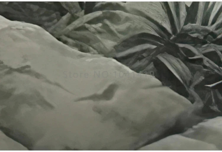Tropical Green Plants Coconut Trees Distant Mountain Birds 3D Mural Wallpaper Restaurant Clubs KTV Bar Modern Personality Murals Lootquake LLC
