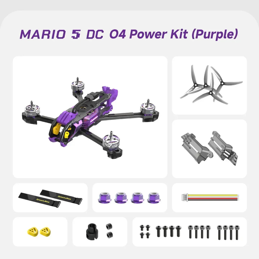 SpeedyBee Mario 5 FPV 5-Inch Drone with 6S-Lipo pro Air Unit DC/XH O4 2306.5 pro 1880KV Motor F405 V4 55A Stack Bee Storm