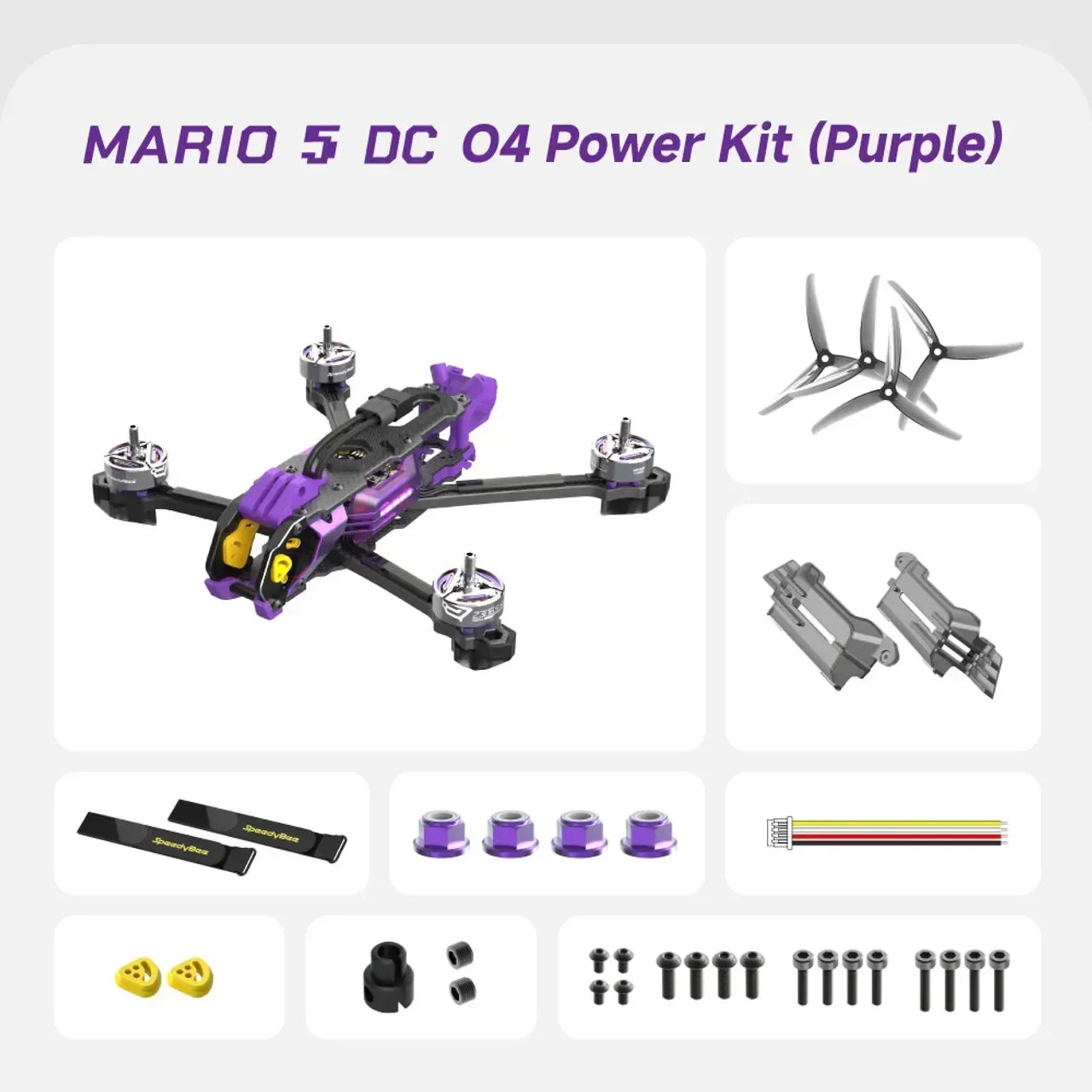 SpeedyBee Mario 5 FPV 5-Inch Drone with 6S-Lipo pro Air Unit DC/XH O4 2306.5 pro 1880KV Motor F405 V4 55A Stack Bee Storm