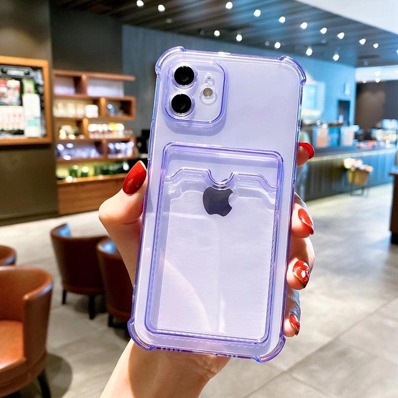 Cute Card Holder Silicone Case Compatible with iPhone Case Wallet Card Phone Case For iphone 13 14 Pro Max Mini Silicone Card Holder Slim Fit Thin Protective Cover Stevvex