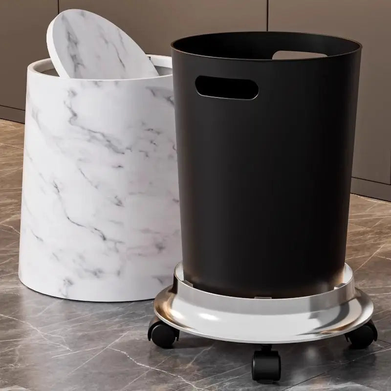 Large Capacity Trash Can Luxury Removable Litter Bins Living Room Rotating Wastebasket Food Recycle Dustbin Cleaning Supplies Lootquake LLC