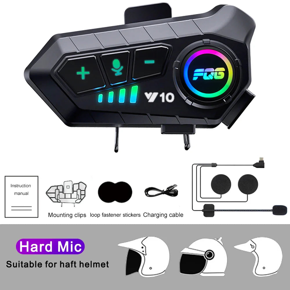 Bluetooth 5.3 Helmet Headset Wireless Hands-free Call Phone Kit Motorcycle Waterproof Earphone MP3 Music Player Speaker for Moto Lootquake LLC