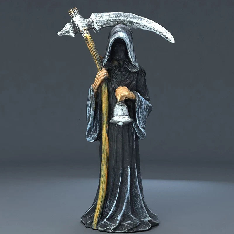 Holy Death Statue Standing Religious Decorative Figurine Grim Reaper Holding Scythe Statue Altar Halloween Lootquake LLC