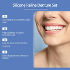 Comfort Fit Full Set Dentures Silicone Fake Teeth Natural Smile Instant Confidence Oral Care for Adults