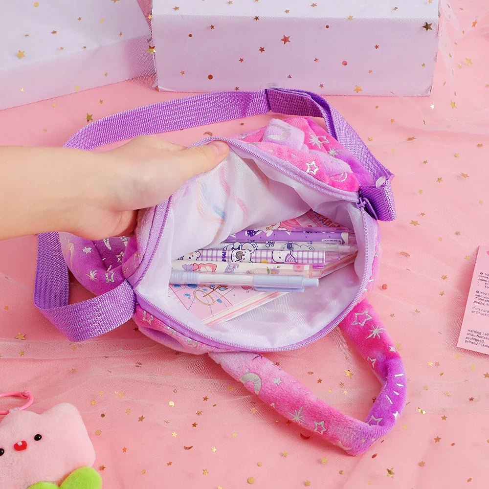 Plush Unicorn Single Shoulder Crossbody Bag for Children's Coin Purse Girl Travel Handbag Cute Student Gift Storage Pencil Bags Lootquake LLC