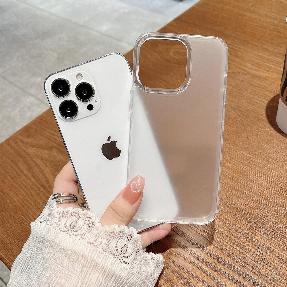 Luxury Transparent Hard iPhone Cover Mobile Case Mobile Cover Smartphone Case Phone Case For iPhone 14 13 12 11 Pro Max Mini X XR XS Soft Shockproof Bumper Back Cover Stevvex