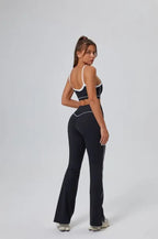 FlareLift Yoga Set: High-Waist Pants & Backless Bra THRIXINE