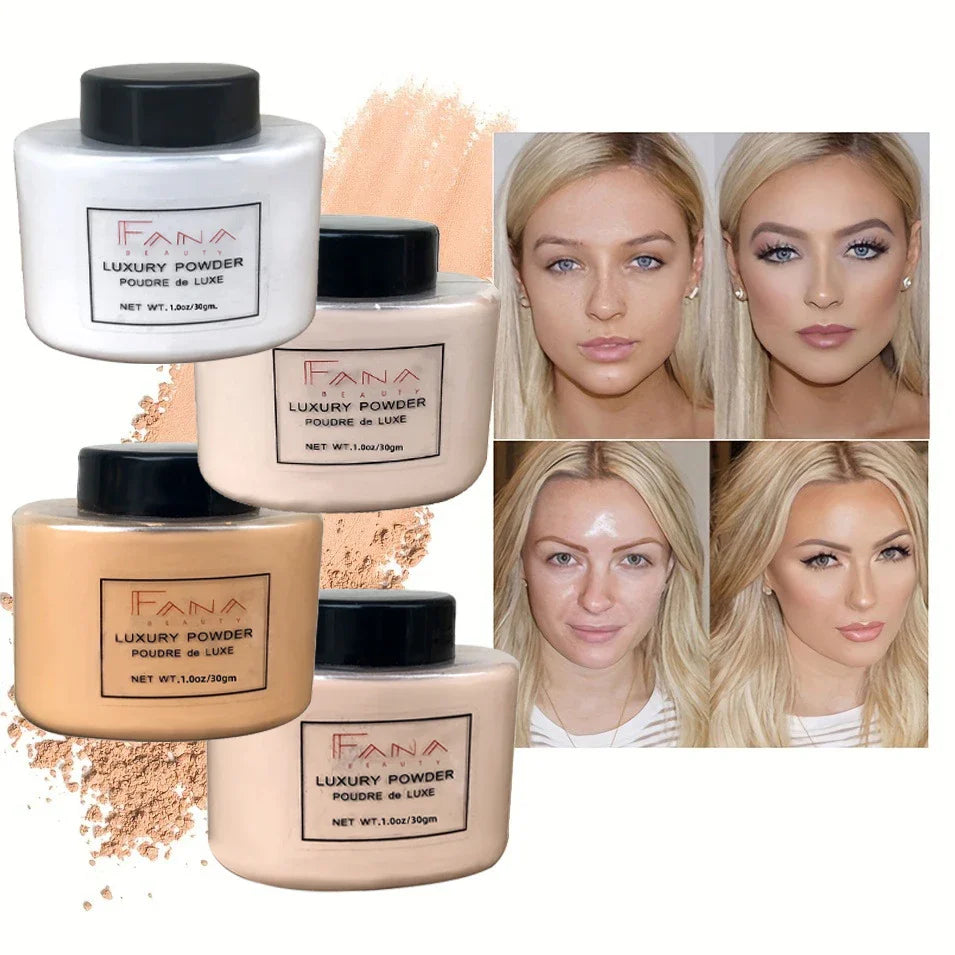 4 Color Luxury Powder for Women Face Foundation Banana Powder Bottle Loose Powder Authentic Oil-Control Beauty Make Up Art Tools Lootquake LLC