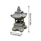 Pagoda Statues Outdoor Solar Powered Statue Japanese Garden Decor Outdoor Zen Garden Lantern Flickering LED Garden Light