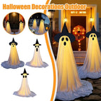 Lighted Spooky Ghost Decor Scary Standing Ghost with LED String Lights Home Porch Garden Yard Lawn Party Halloween Decorations Lootquake LLC