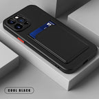 White Soft Wallet Card Holder Phone Case For iPhone 11 12 13 Pro Max Camera Protective Case Wallet Holder Cover Soft Portable Silicone Back Cover Durable Phone Case Stevvex