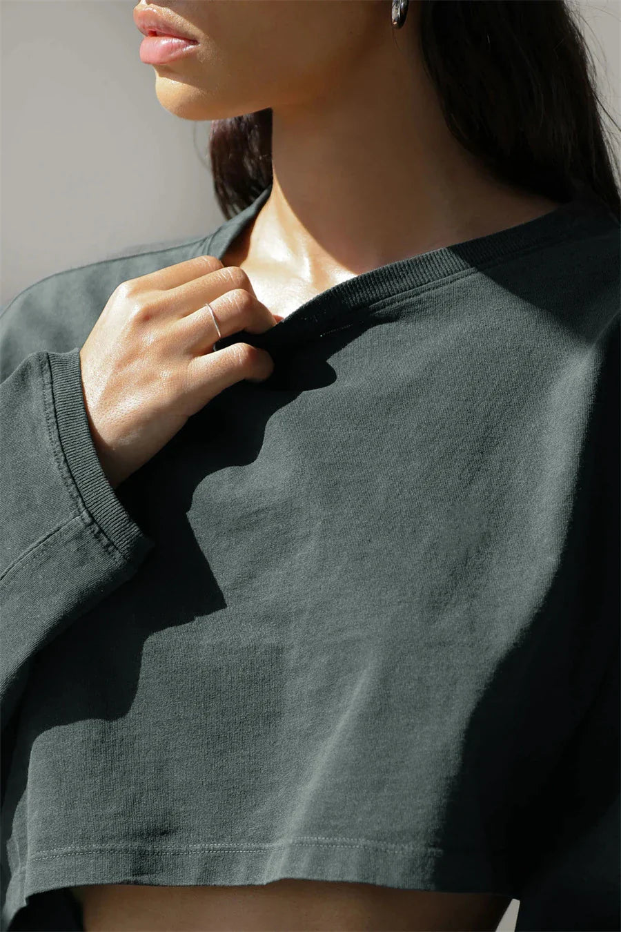 FitFlow Long Sleeve Crop Top THRIXINE