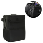 Trash Can with Lid and Storage Pockets 100% Leak Proof Organizer Waterproof Garbage Multipurpose Bin Black Load Dustbin for Car Lootquake LLC