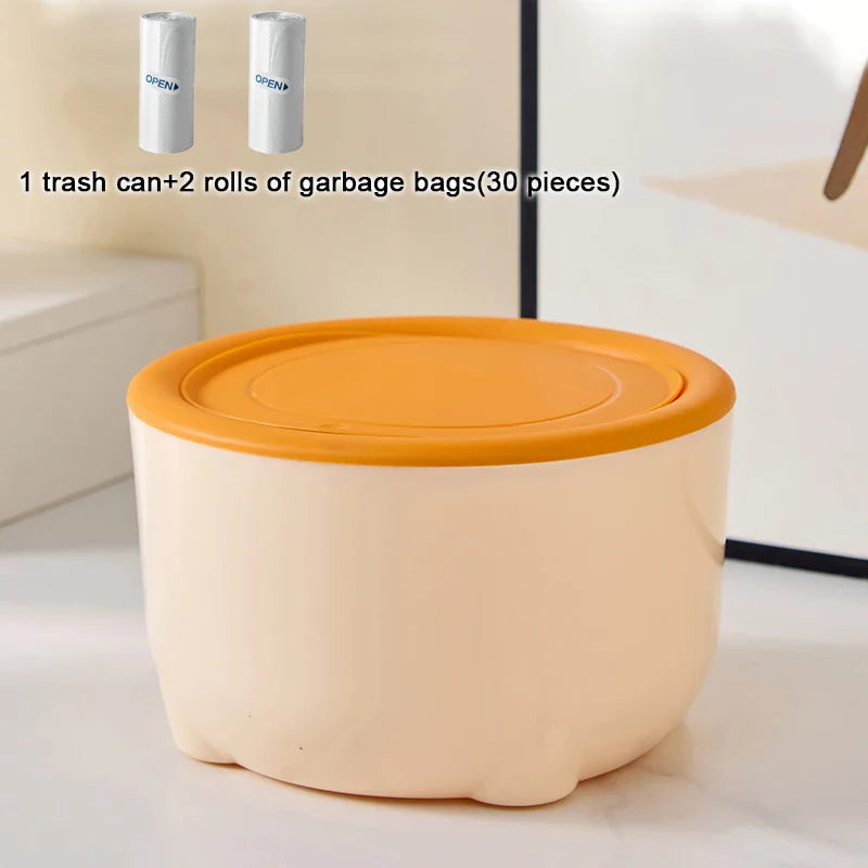 1pc Mini Trash Bin, Small Garbage Can For Desk, Food Waste Bin，Pet cat litter cleaning box，Portable trash can in car Lootquake LLC