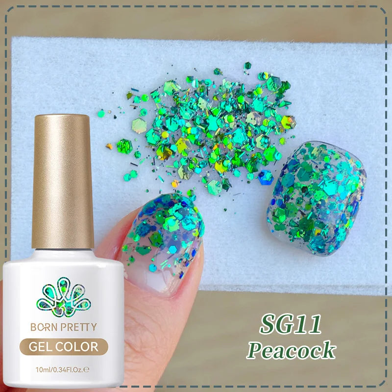 BORN PRETTY 10ml Reflective Glitter Gel Nail Polish Carat Mirage Sparkling Color Shine UV LED Soak Off Semi-Permanant Varnish Lootquake LLC
