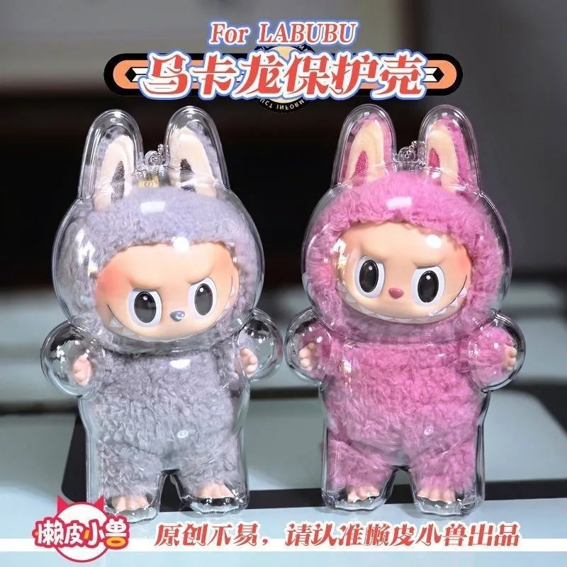 LABUBU V1 V2 transparent protective shell macaron standing protective cover dust cover doll labubu protector case Lootquake LLC