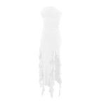 BWQ Long Dresses For Women Slit Sexy Bodycon Sleeveless Jellyfish Dress Hot Girls Fashion Off The Shoulders Maxi Dress Woman