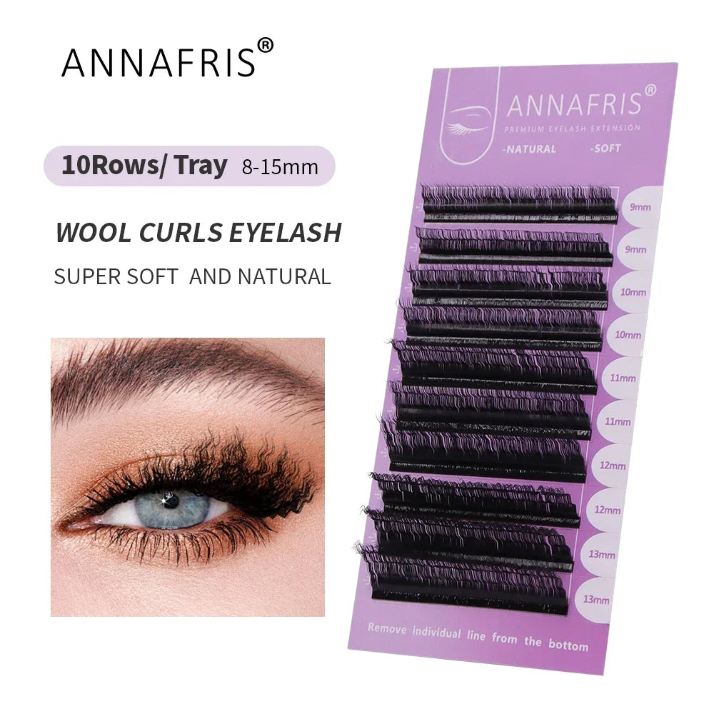 ANNAFRIS 2024 New Style Wool Roll False Eyelash 5D Wool Curly Eyelash Extension Natural Long Fluffy Soft Full Handmade Eye Lash Lootquake LLC