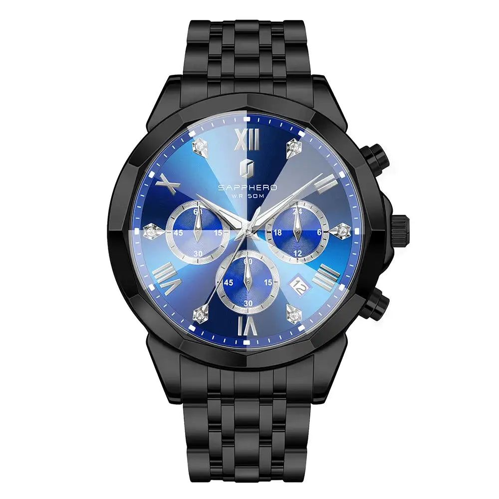 SAPPHERO Men Watch Diamond Mirror Luxury Waterproof Watch 2025 New Quartz Watch Diamond Dial Clock Gift Wristwatch Reloj Hombr