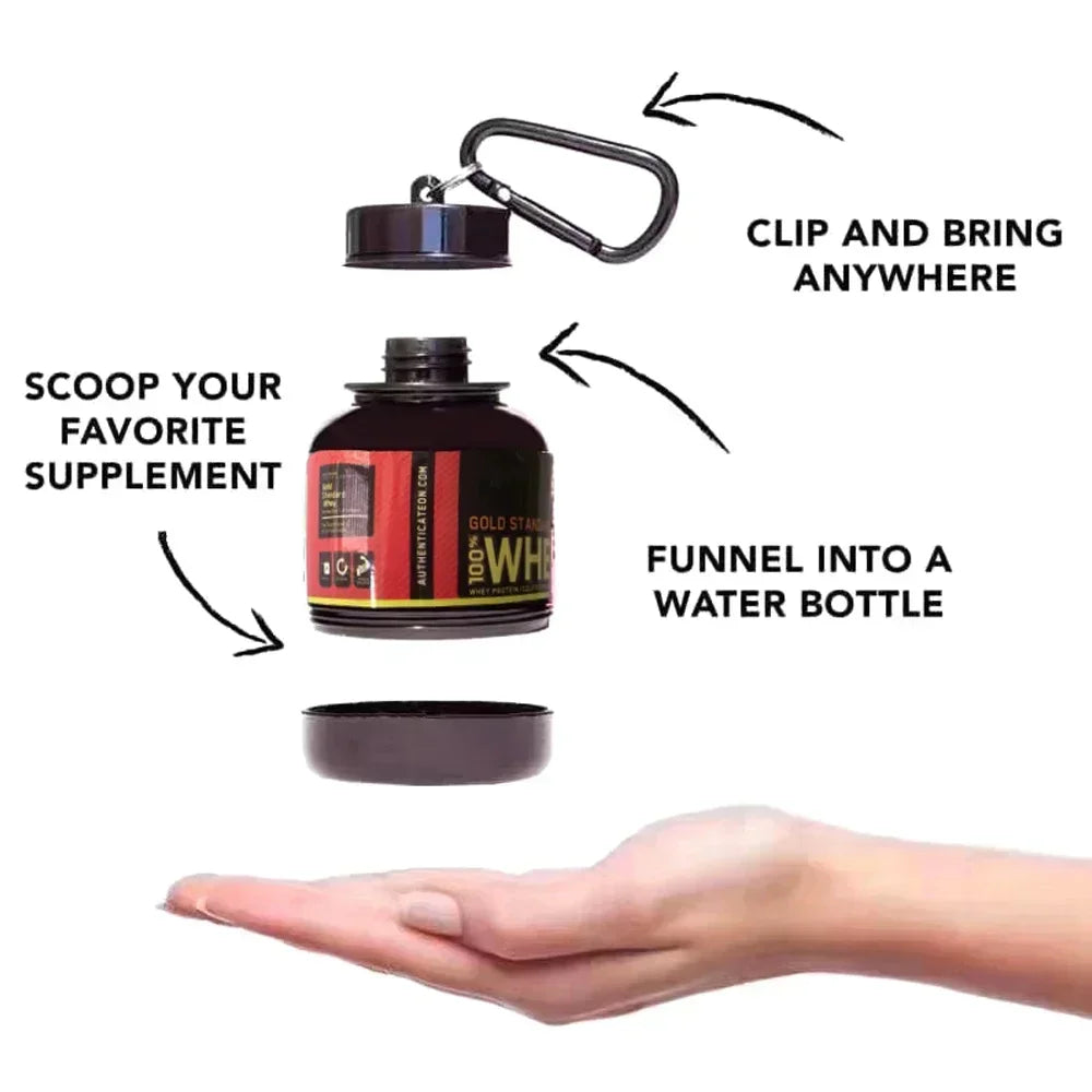 WheyGo: Compact Protein & Health Funnel Keychain THRIXINE