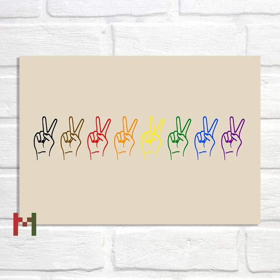 Abstract Pride Art Canvas Print Wall Decor LGBT Home Art Pi-Mart