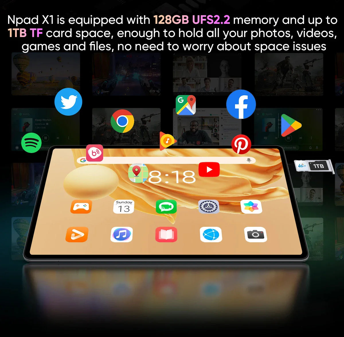 N-one NPad X1 MTK G99 8-Cores Tablet 10.95'' Android 13 Fast Charging 8600mAh MAX 16GB 128GB 2000*1200 FHD 4G LTE Support L1 Lootquake LLC