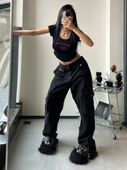 Vintage Cargo Pants Women Gyaru Brown Fashion Baggy Baddies Streetwear Hippie Trousers Casual 90s Aesthetic - SJB-DIAMOND ELITES