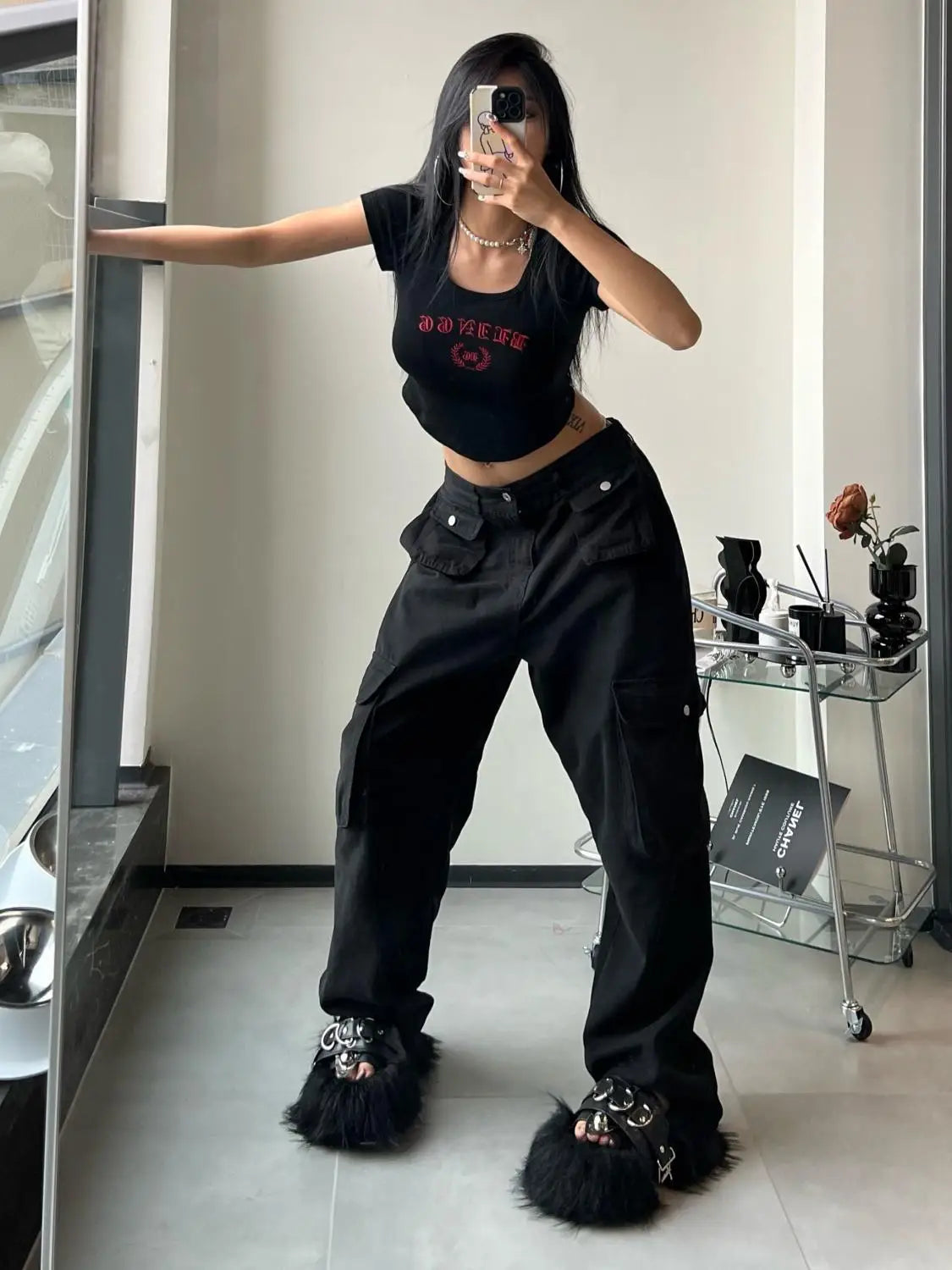 Vintage Cargo Pants Women Gyaru Brown Fashion Baggy Baddies Streetwear Hippie Trousers Casual 90s Aesthetic - SJB-DIAMOND ELITES