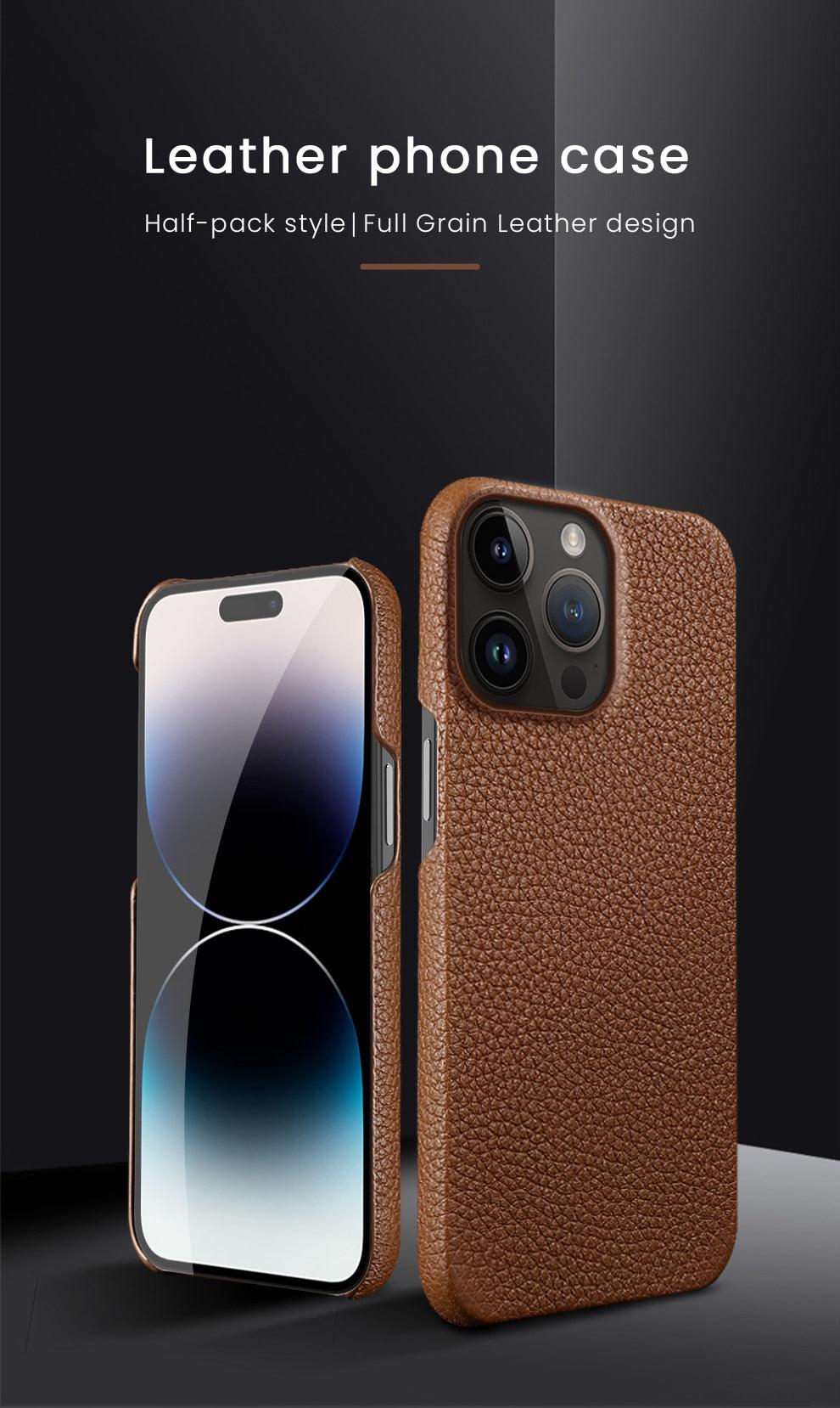 Genuine Leather Phone Case for iPhone 13 14 Pro Max 12 Mini 12 Pro Max Back Cover Neon Orange Silicone Phone Cover Wireless Charging Compatible Shockproof Protective Case for iPhone Stevvex