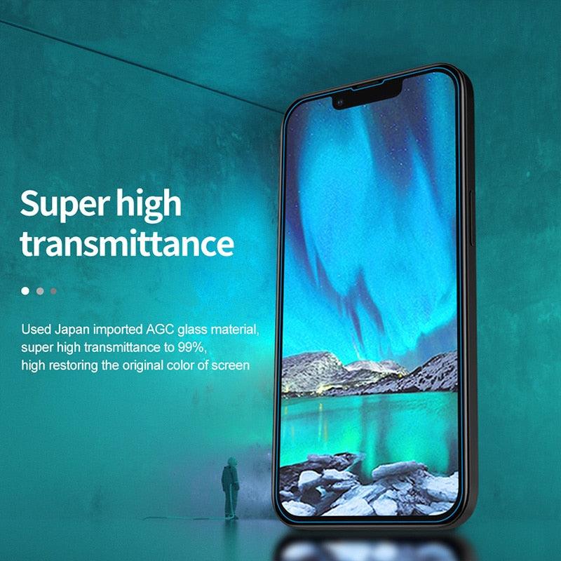 4PCS Tempered Glass for iPhone 11 12 13 14 Pro XR X XS Max Screen Protector on for iPhone 12 Pro Max Mini 7 8 6 6S Plus SE Glass Tempered Glass Easy Frame Installation HD Ultra-Thin Screen Protector Stevvex