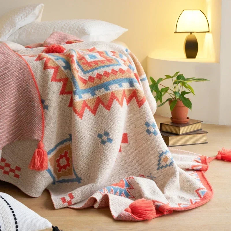 Bohemian Blanket Soft Sofa Cover Summer Blanket Office Nap Blankets Air Conditioning Blankets Knit Blanket For Travel Lootquake LLC