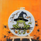 Halloween-themed pattern hand-embroidery DIY set material package, the set includes needles, threads, embroidery strips, and an Lootquake LLC