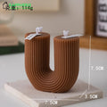 U Shaped Candle Scented Candles Ribbed Aesthetic Home Decorative Candles Smokeless Personalized Candles Guest Gift Lot Lootquake LLC