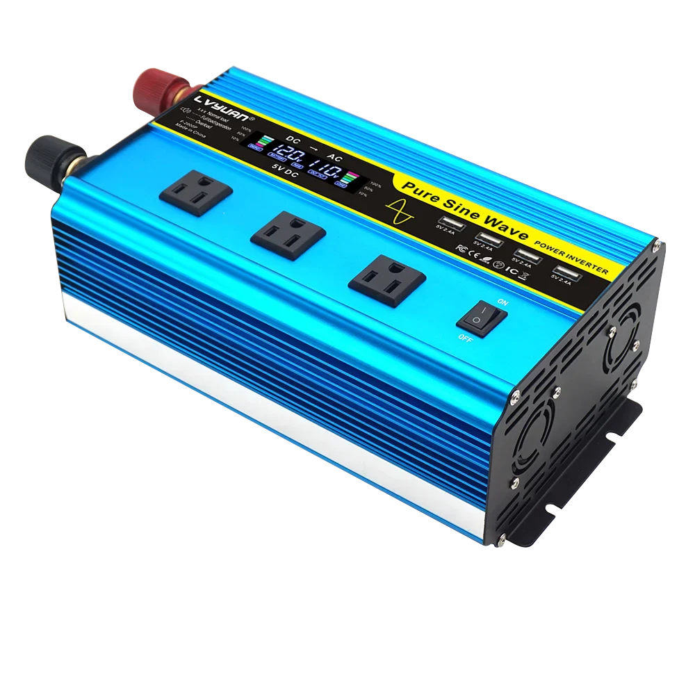 4000W Pure Sine Wave Inverter DC 12v/24v To AC 110v 60HZ Voltage Converter Car Solar Power Inverter Lootquake LLC