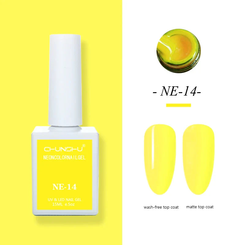 CHUNSHU 15ml Fluorescence Gel Nail Polish Semi Permanent UV/LED Nail Gel Long Lasting Varnish For Nails Art Manicures Soak Off Lootquake LLC