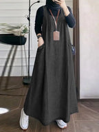 Summer Muslim Long Dress Abaya ZANZEA Women Vintage Sleeveless Denim Blue Maxi Vestidos Dubai Robe Casual Loose Ramadan Sundress