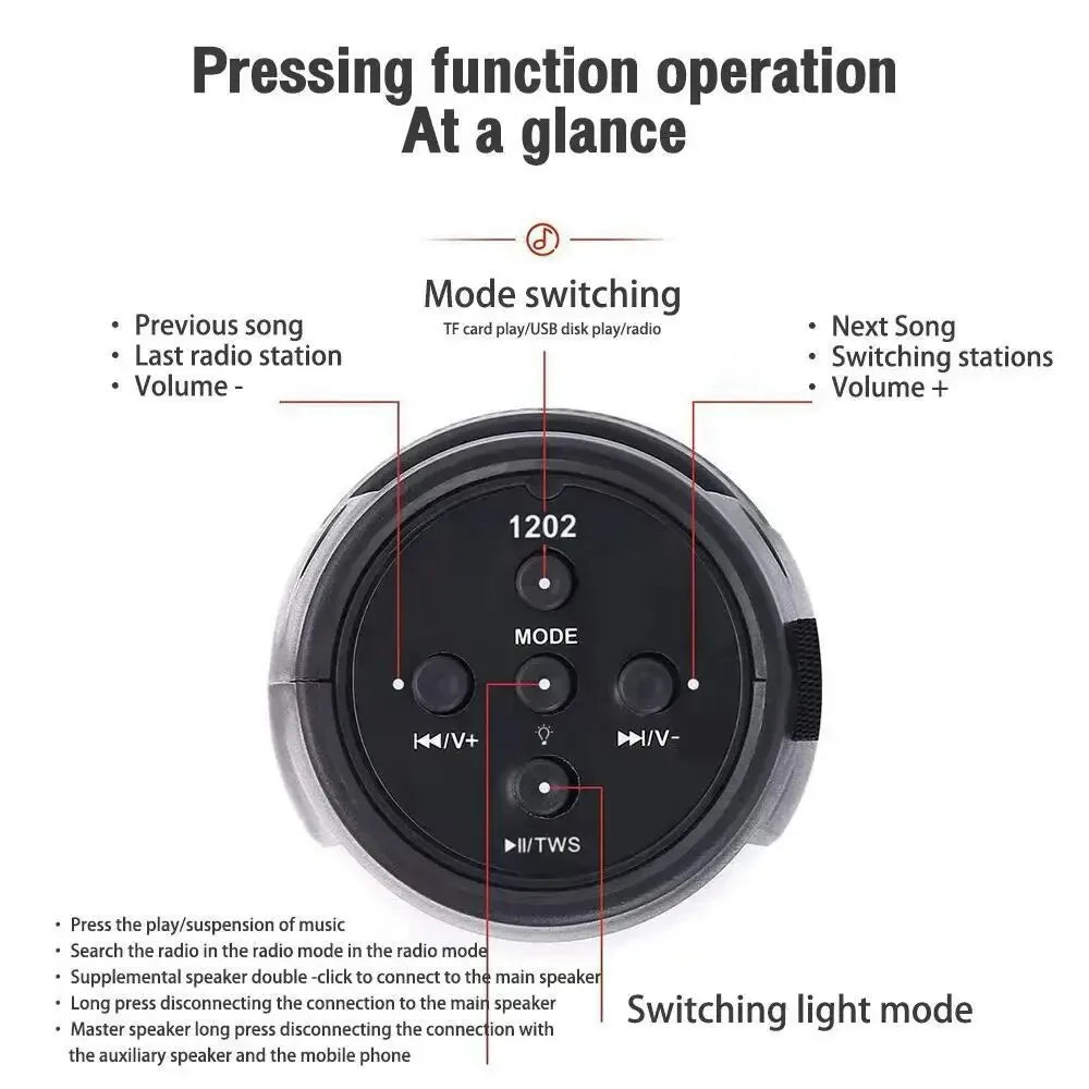 S12 Wireless Bluetooth Speakers Powerful Portable Sound Box Subwoofer Car Audio Bass MP3 Player Sound System LED Lights Lootquake LLC