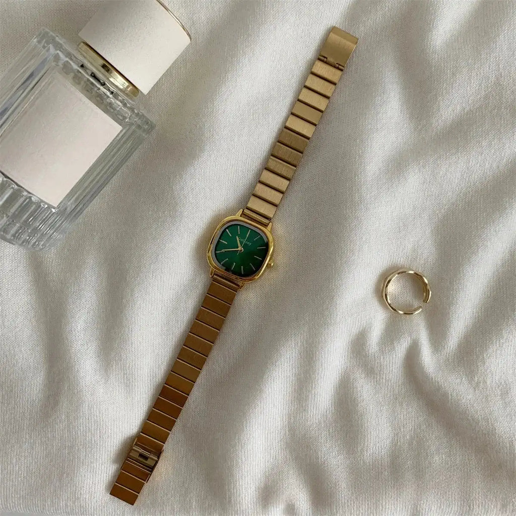 2024 Hot Brand Stainless Steel Strap Watch Women Luxury Gift Quartz Wristwatch Student Fashion Simple Square Quartz Watches