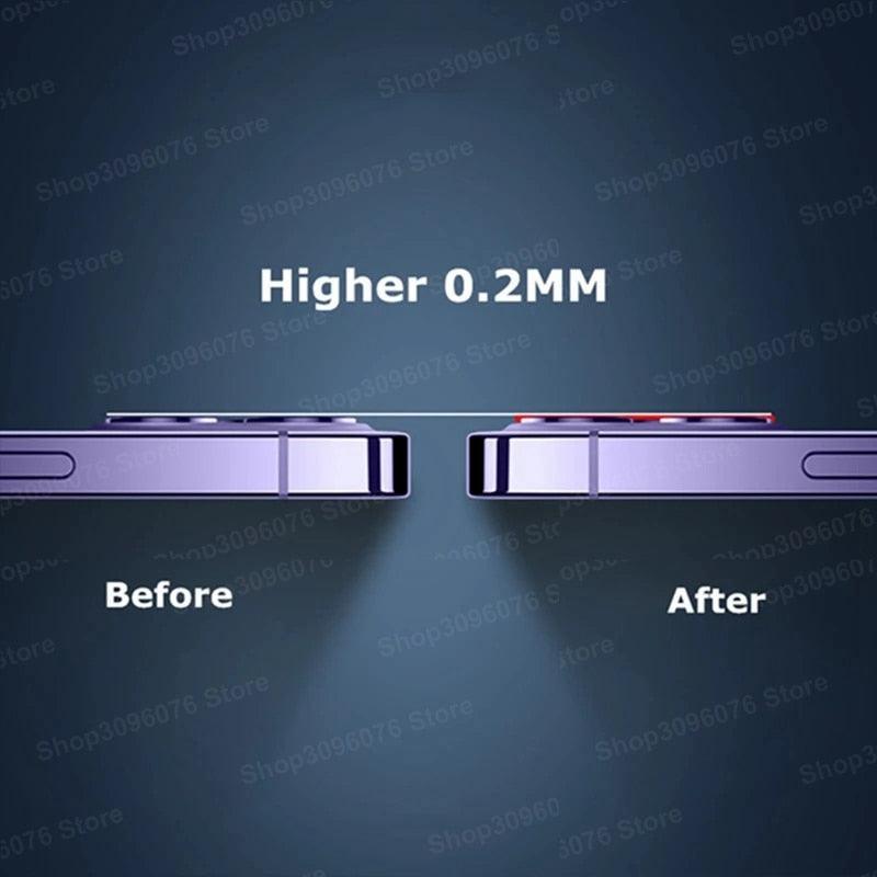 5PCS Lens Glass For iPhone 14 Pro Max Camera Lens Screen Protector on for iPhone 14 Plus 13 12 11 Pro Max 14pro max Glass Film Separate Metal Ring Tempered Glass Camera Case Stevvex