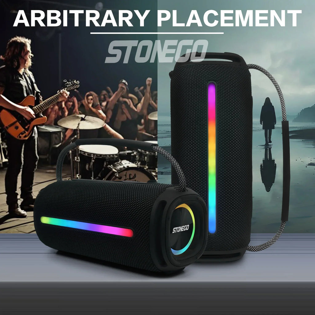 Outdoor Portable Bluetooth 53 Wireless Speaker IPX6 Waterproof High Power Audio RGB Lantern Subwoofer Lootquake LLC