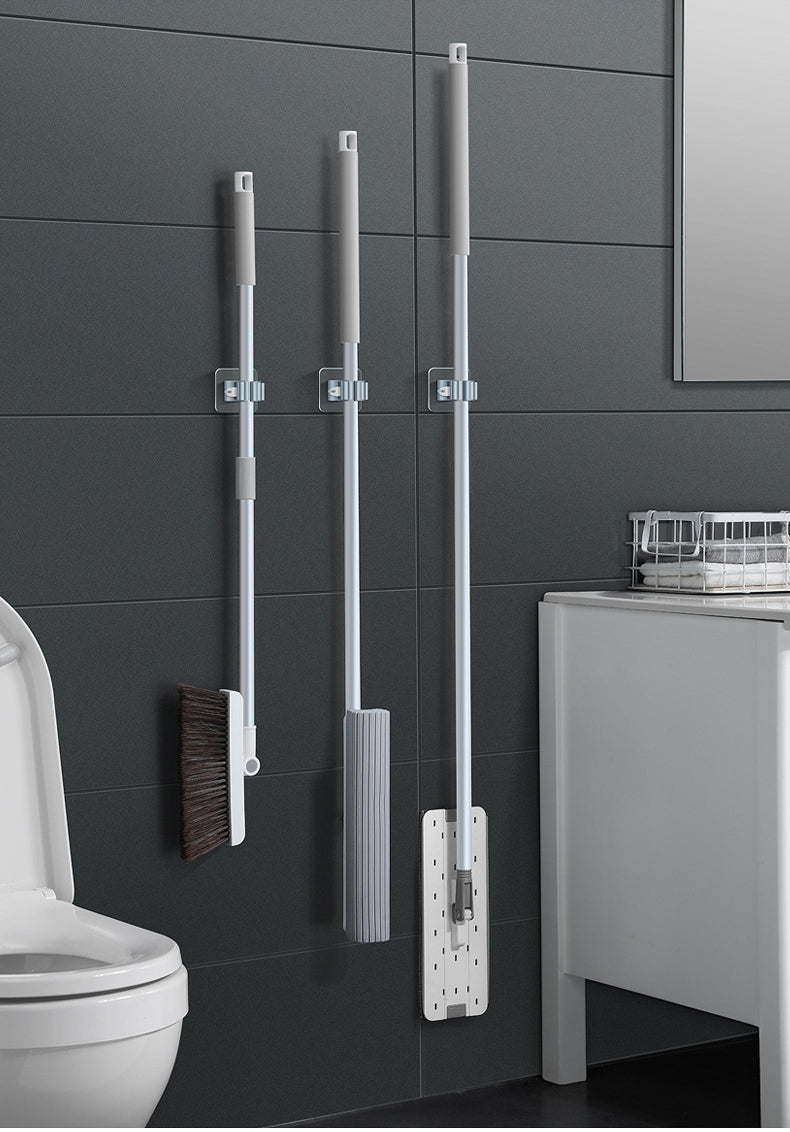 2/4PCS Home Storage Rack Bathroom Suction Hanging Pipe Traceless Hooks Wall Mounted Mop Organizer Holder Waterproof Broom Hanger Lootquake LLC