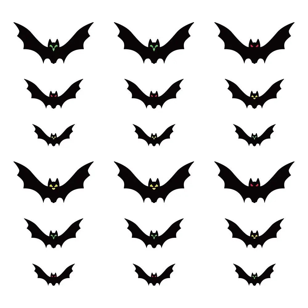 Funny Spooky Halloween Bat Decorations with Eyes Trick or Treat Bats Wall Decor Realistic Simulation Bat Pendant Halloween Party Lootquake LLC