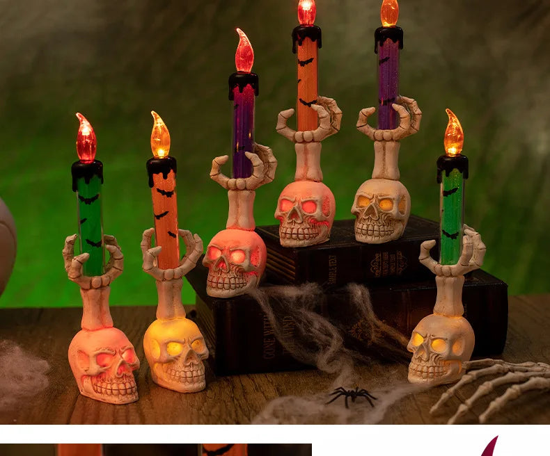 Halloween  Skull Lamp Creative Decor for Spooky Party Unique Skull Candle Lantern Halloween Decoration Spooky Lighting Lootquake LLC