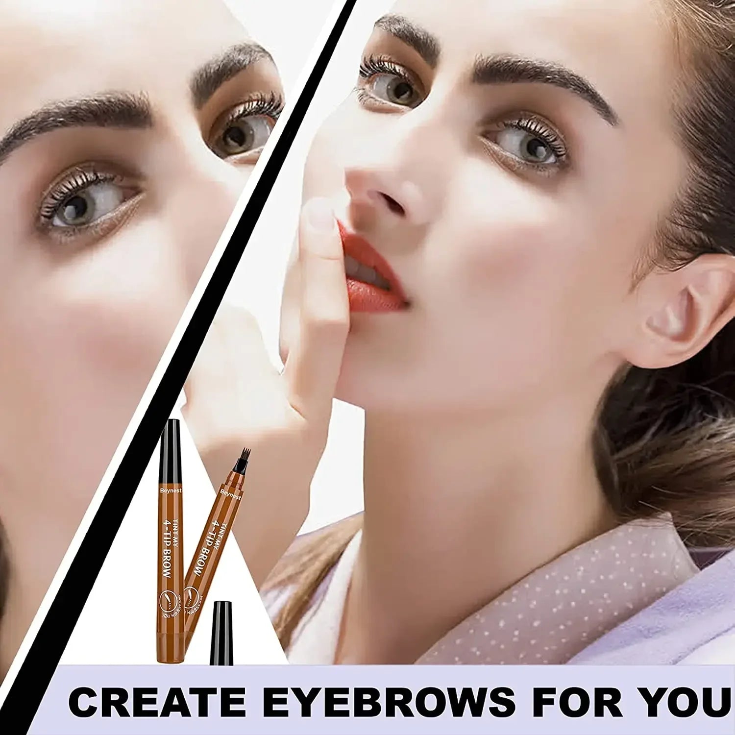 4 Fork Eyebrow Pencil Natural Waterproof Anti-sweat Lasting Liquid Does Not Faint Dye Extremely Fine Eyebrow Pencil Makeup Tool Lootquake LLC