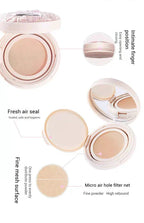 FLORTTE Air Cushion Concealer Coverage Moisturizing Long-Lasting Foundation Base Makeup Cream for Dry Skin Oil Control