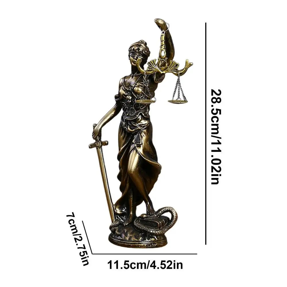 Imitation Copper Sculpture Of The Goddess Of Justice Classroom Desk Resin Ornaments Statue Of The Goddess Of Justice For Teacher